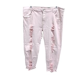 V.I.P Barbie Pink Distressed Spandex Stretch Jeans Size 24
